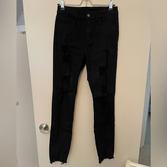 Shein ripped black skinny jeans size small - Picture 2 of 3